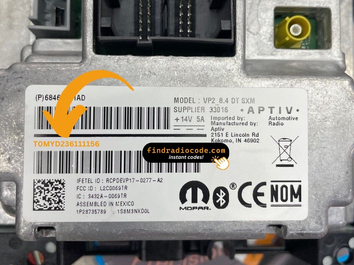 Ram 2500 radio serial number label location